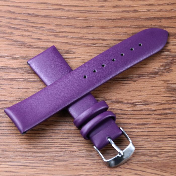 Bracelet de montre fin en cuir coloré