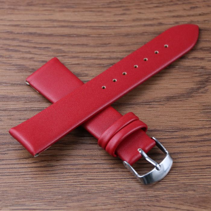 Bracelet de montre fin en cuir coloré