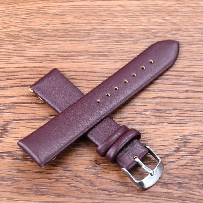 Bracelet de montre fin en cuir coloré