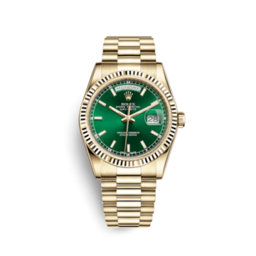 Rolex Day-Date 36 Yellow Gold Fluted / President / Green