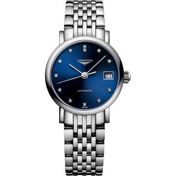 Longines Elegant Collection 25.5 Automatic Stainless Steel / Blue - Diamond / Bracelet