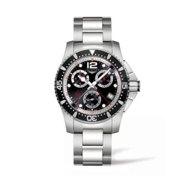 Longines Hydroconquest 41 Quartz Chronograph Stainless Steel / Black / Bracelet