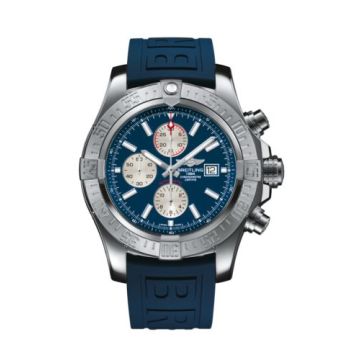 Breitling Super Avenger II Stainless Steel / Mariner Blue / Rubber / Pin