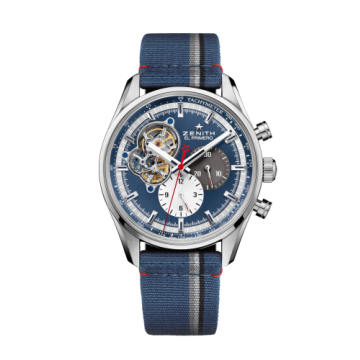 Zenith El Primero Chronomaster Open Stainless Steel / Blue 1969 / Fabric