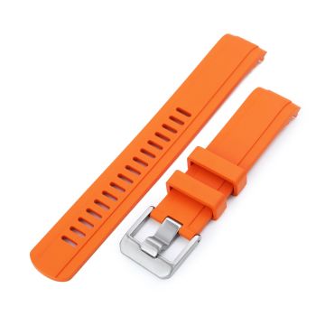 Crafter Blue - Orange Rubber Curved Lug Watch Strap compatible with Seiko Baby MM200 & Mini Turtles SRPC35 - 10mm