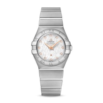 Omega Constellation Quartz 27 Brushed Stainless Steel / Silver Silk