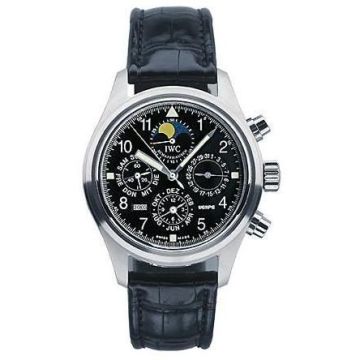 IWC Schaffhausen Pilot's Watch Chronograph Perpetual Calendar Stainless Steel / Black / Wempe