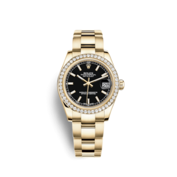 Rolex Datejust 31 Yellow Gold Diamond / Oyster / Black