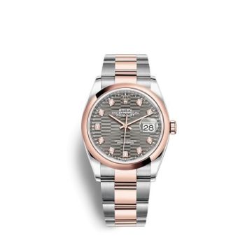 Rolex Datejust 36 Stainless Steel / Everose / Domed / Slate - Fluted - Diamond / Oyster
