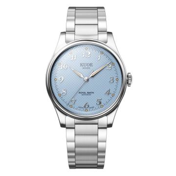 Kuoe Kyoto Royal Smith 90-006 Breguet Numerals Silver Case Blue Dial