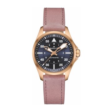 Hamilton Khaki Aviation Pilot Auto 36 Rose Gold / Blue