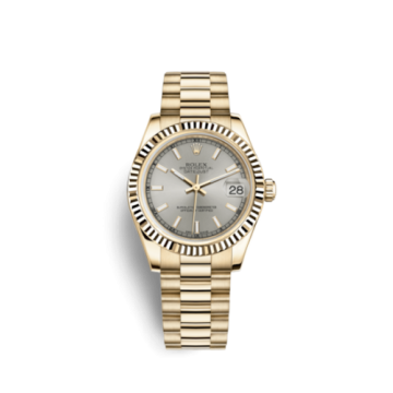 Rolex Datejust 31 Yellow Gold Fluted / President / Silver