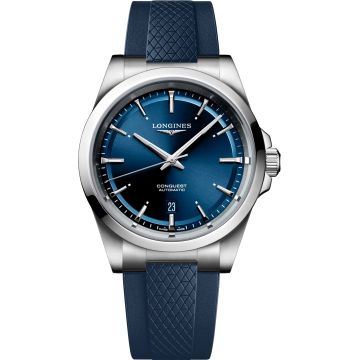 Longines Conquest 41 Stainless Steel / Blue / Rubber