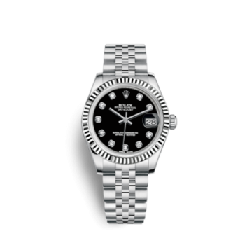 Rolex Datejust 31 Stainless Steel Fluted / Jubilee / Black - Diamond