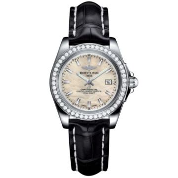 Breitling Galactic 32 Sleek Edition Stainless Steel / Diamond / Pearl / Croco