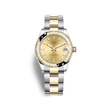 Rolex Datejust 31 Stainless Steel / Yellow Gold / Domed - Diamond / Champagne / Oyster