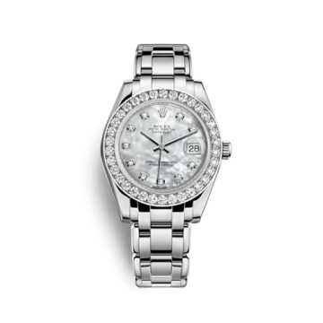 Rolex Datejust Pearlmaster 34 White Gold Diamond Mother of Pearl Diamonds