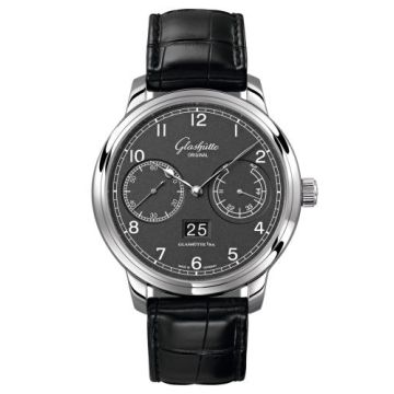 Glashütte Original Senator Observer Stainless Steel / Grey / Alligator / Pin