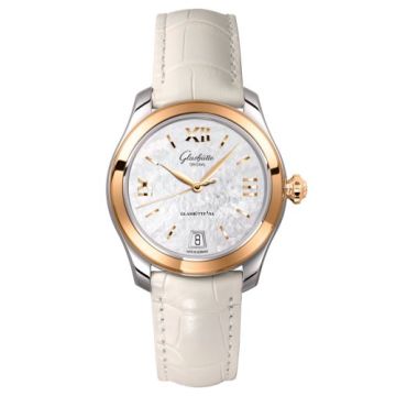 Glashütte Original Lady Serenade Stainless Steel / Rose Gold / MOP / Alligator - Folding