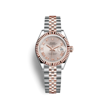 Rolex Lady-Datejust 28 Rolesor Rose Fluted / Jubilee / Sundust Roman