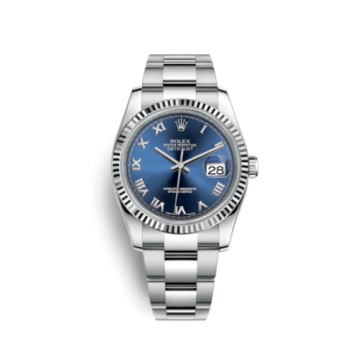 Rolex Datejust 36 Stainless Steel Fluted / Oyster / Blue Roman