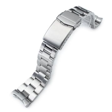 Super-O Boyer Watch Band for Seiko SKX007 SKX009 SKX011, Stainless Steel - Brushed, 18mm V Diver Clasp - 22mm
