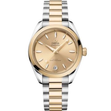 Omega Seamaster Aqua Terra 150M Shades Master Chronometer 34 Stainless Steel - Moonshine Gold / Champagne / Bracelet