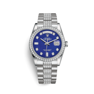 Rolex Day-Date 36 Platinum Diamonds / President Diamond / Lapis