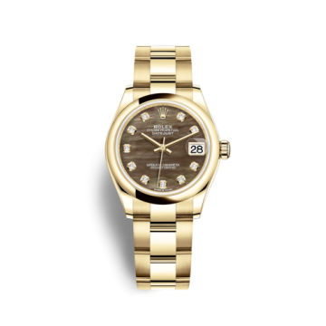 Rolex Datejust 31 Yellow Gold / Domed / Black MOP / Oyster
