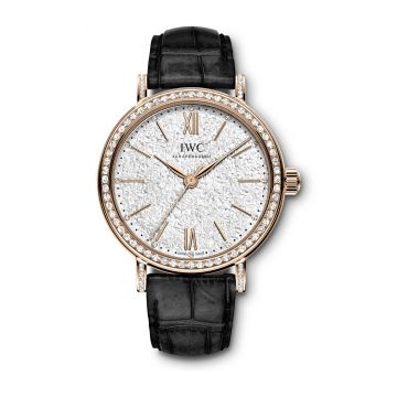IWC Schaffhausen Portofino 34 Rose Gold / Diamond / Silver-Embossed / Santoni