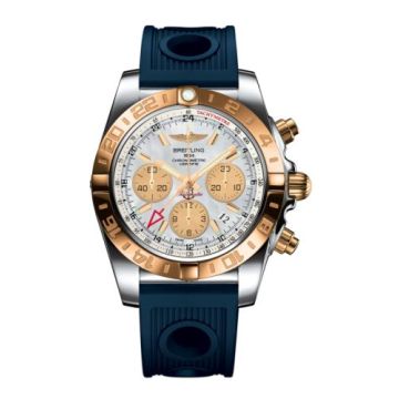 Breitling Chronomat 44 GMT Stainless Steel / Rose Gold / Pearl / Rubber