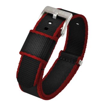 Black Red Nylon NATO® style Watch Band - 16mm