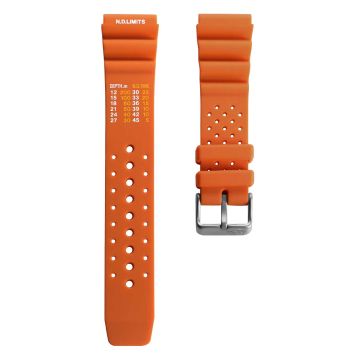 Abyss ProDive PU Rubber Watch Strap - Orange - 20mm
