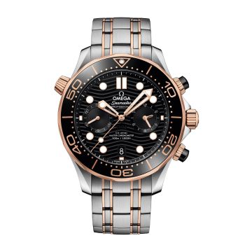 Omega Seamaster Diver 300M Master Co-Axial 44 Chronograph Stainless Steel / Sedna Gold / Black / Bracelet