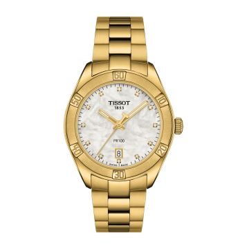 Tissot PR 100 Sport Chic 36 Yellow Gold PVD / MOP / Bracelet