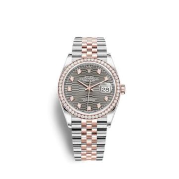 Rolex Datejust 36 Stainless Steel / Everose / Diamond / Slate - Fluted - Diamond / Jubilee