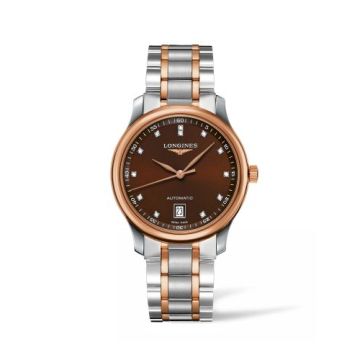 Longines Master Collection Date 38.5 Two Tone Rose / Brown