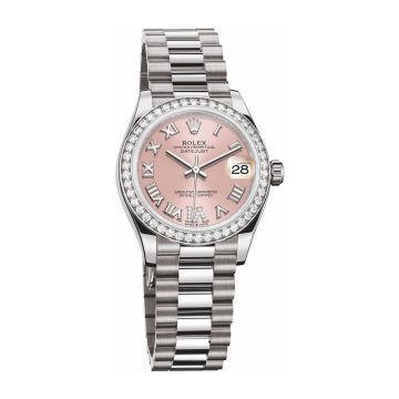 Rolex Datejust 31 White Gold Diamond / Pink - Roman