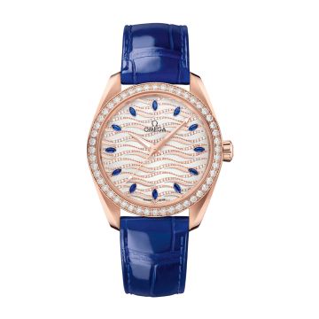 Omega Seamaster Aqua Terra 150M Master Chronometer 38 Sedna Gold / Diamond / Wave Sapphire / Alligator