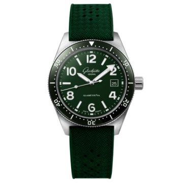Glashütte Original SeaQ Date Stainless Steel / Green / Rubber - Pin