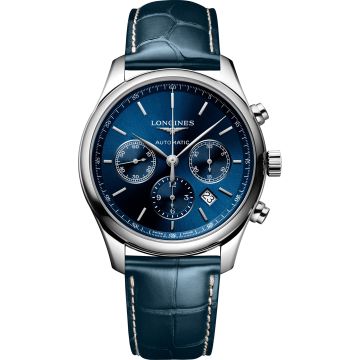 Longines Master Collection 42 Chronograph Stainless Steel / Blue / Bracelet
