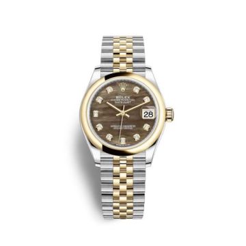 Rolex Datejust 31 Stainless Steel / Yellow Gold / Domed / Black MOP / Jubilee