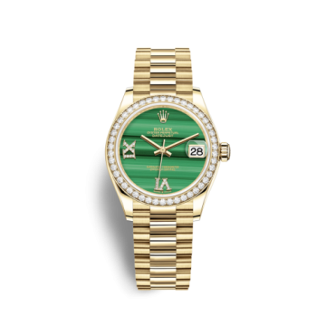 Rolex Datejust 31 Yellow Gold / Diamond / Malachite / President