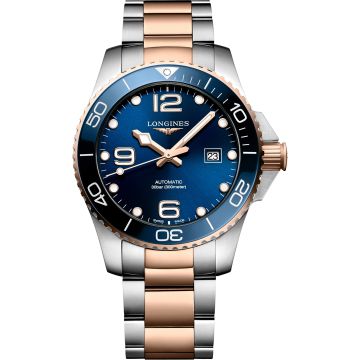 Longines HydroConquest 43 Automatic Stainless Steel - Pink Gold / Blue / Bracelet