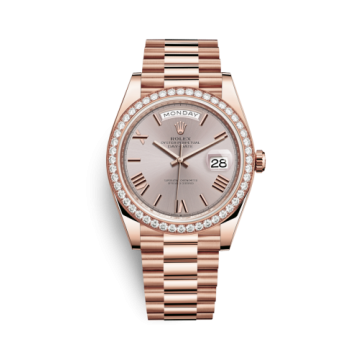 Rolex Day-Date 40 Everose - Diamond / Sundust - Roman