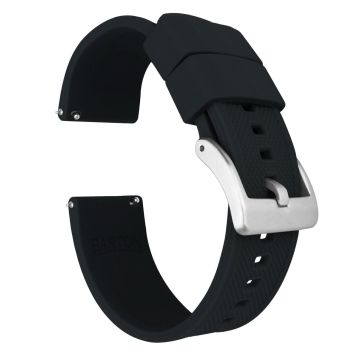 Elite Silicone Black Watch Band - 22mm