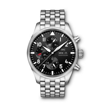 IWC Schaffhausen Pilot's Watch Chronograph Stainless Steel / Black / Bracelet
