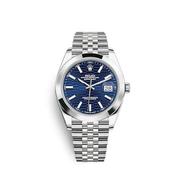 Rolex Datejust 41 Stainless Steel Smooth / Jubilee / Blue- Fluted