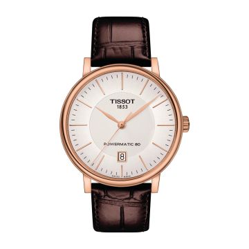 Tissot Carson Premium Powermatic 80 Rose Gold PVD / Silver / Strap