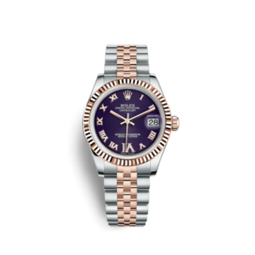 Rolex Datejust 31 Rolesor Everose Fluted / Jubilee / Purple Roman